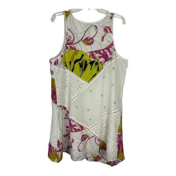 Anthro Leifnotes Sz 14 Guarri Dress Cotton & Silk Blend Floral Mixed Print - Picture 2 of 10